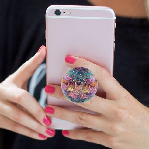 6 Pack Cellphone Phone Grip and Stand, Collapsible Expanding Holder for Phone - Blue Purple Galaxy Nebula Flower