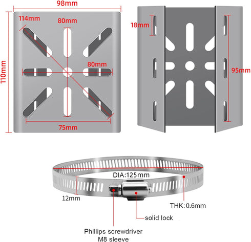 WiTi Universal Vertical Pole Mount for Security Camera, Stainless Steel Mounting Corner Bracket with 3 Loops, Suitable