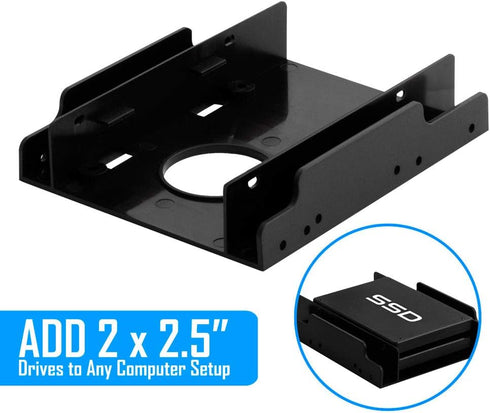 Kingwin SSD Hard Drive Mounting Kit Internal, Convert Any 2 x 2.5” Solid State Drive/HDD Into 3.5 Inch Drive Bay