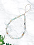 Semi-Precious Gem Stones Beaded Phone Charm, Handmade Natural Gemstone Lanyard Wrist Strap