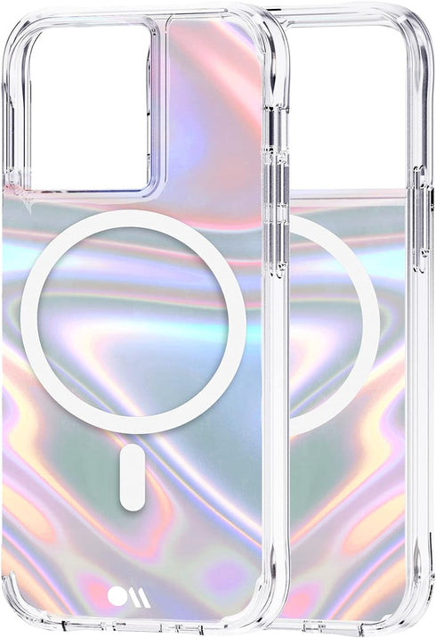 Case-Mate Soap Bubble iPhone 13 Pro Case, 10ft Drop Protection, Compatible with MagSafe, Luxury Iridescent Swirl Effect