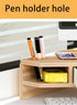 Triangle Monitor Riser, Cut Triangular Desktop Corner Stand with Drawers, Wooden Computer Stand for Office Organization