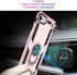 Yiakeng Military Grade iPhone 8/7/SE 2020/2022 Case with Screen Protector & Ring - Rose Gold