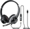 USB Headset with Microphone, 3.5mm Wired Computer Headsets with Noise Cancelling Microphone,