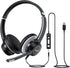 USB Headset with Microphone, 3.5mm Wired Computer Headsets with Noise Cancelling Microphone,