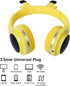 Kids Bluetooth Headphones, Colorful LED Lights Wireless Cartoon Headphones, Over Ear Headphones with Built-in Mic for