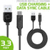 Cellet Micro USB 3.3 Feet Long Data Sync and Charge Cables Pack of 3 for Galaxy A6 S7 S6 Edge Note 5 LG K50S