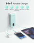 Charmast Portable Charger - 10000mAh USB C Power Bank with Built-in Cables, Fast Charging for Travel Essentials