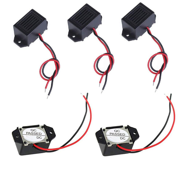 5PCS Mini Buzzers with Leads, 12V 400Hz Morse Code Mechanical Electronic Components