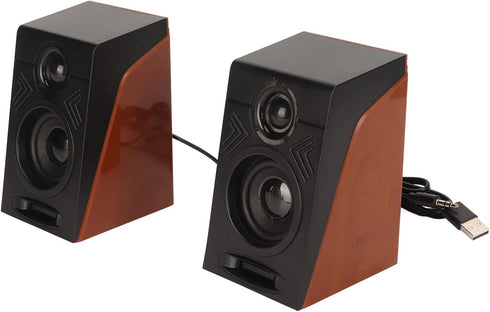 PC Speakers for Laptops, Fast Wired Deep Bass Wooden Color for Computers