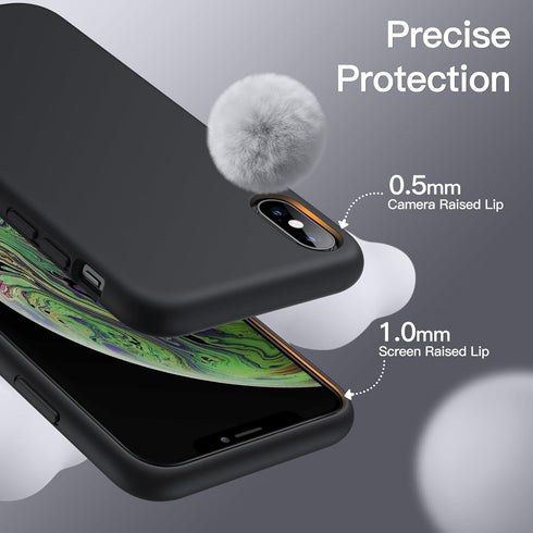 JETech Silicone Case for iPhone X, iPhone Xs - 5.8-Inch Shockproof Full-Body Protective Case with Microfiber Lining