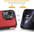 Design Compatible with iPhone 13 Mini Case, Luxury Leather Business Vintage Slim Soft Grip Protective Cover, Red