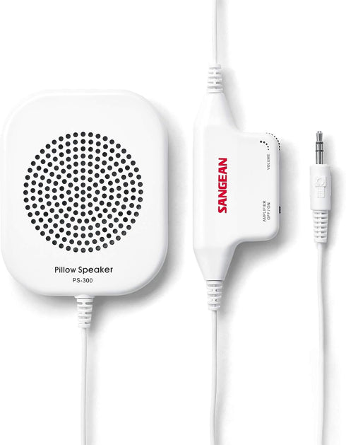 Sangean PS-300 Pillow Speaker with In-line Volume Control and Amplifier (White)