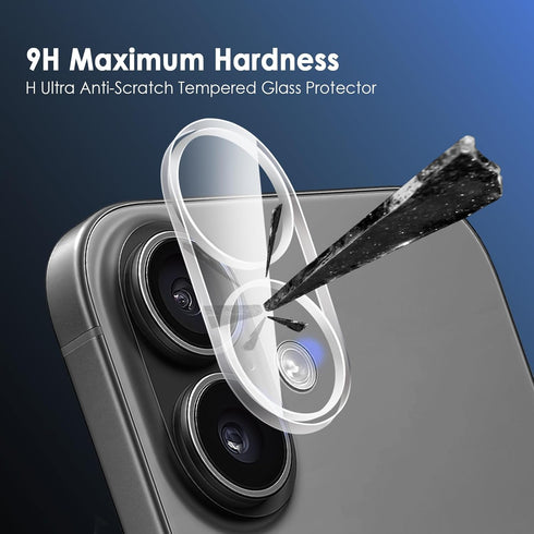 17, 9H FanTEK Camera Lens Protector for iPhone Tempered Glass Camera Screen Cover, Ultra HD Clear Acrylic Full Coverage