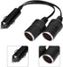 Dual Double Socket 12v Car Cigarette Lighter Adapter, Car Cigarette Lighter Splitter 12v 24v Charger Plug Male to 2-Way