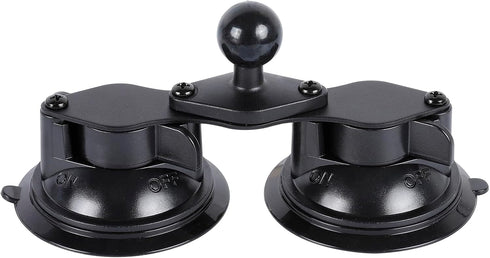 Dual Suction Cup Base with 1" Ball, Heavy Duty 2 Suction Car Mount Base Compatible with RAM Mounts and Other B Size