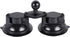 Dual Suction Cup Base with 1" Ball, Heavy Duty 2 Suction Car Mount Base Compatible with RAM Mounts and Other B Size