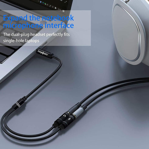 3.5mm Audio Y Splitter Adapter for Gaming PC, PS5, PS4, Xbox Series X, One S, Tablet, Mobile, Laptop, Gaming Headset.