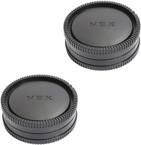 2 Pack Rear Lens Cap and Camera Body Cap Cover Kit for Sony A9 A7 A7II A7III A7IV A7S II III A7R II III A7RIV A7RV