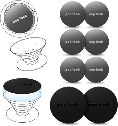 Metal Plate for Phone Magnet - 8 Pack Replacement Magnet Disc Magic Mount Plate with Adhesive Backing for Socket Grips