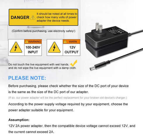 12V AC Adapter for Braven Balance Speaker Charger, Compatible with BRV-X, BRVXGWB, BRVXBBB, 14073941, 14113952, 13113902