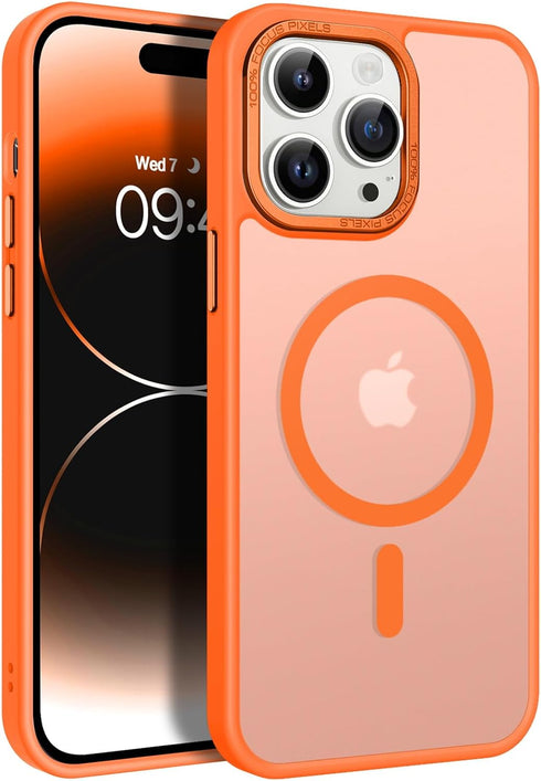 BENTOBEN iPhone 14 Pro Case - Slim Fit Shockproof, Translucent Matte, Magsafe Compatible, Orange, for 6.1" iPhone 14