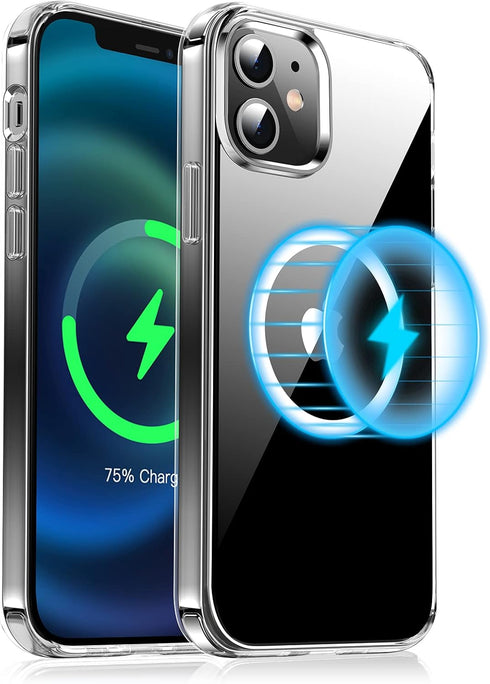 Meifigno Clear Magnetic Case for iPhone 12 Mini, Military Grade Protection, Compatible with MagSafe, Crystal Clear