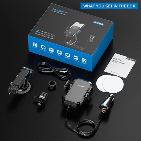 3IN1 Bluetooth Car Adapter, 5.3 FM Bluetooth Transmitter, QC3.0 Fast Charging, Supports Hands-Free Siri Google Assistant