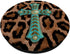 Leopard Cheetah Print Turquoise Teal Cross Rodeo Southwest PopSockets Standard PopGrip
