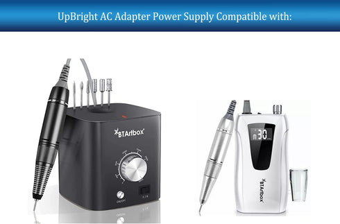 UpBright 24V AC Adapter for MelodySusie Nail Drill, Compatible with BTArtbox AIRSEE 30000 rpm Models