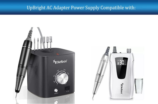 UpBright 24V AC Adapter for MelodySusie Nail Drill, Compatible with BTArtbox AIRSEE 30000 rpm Models