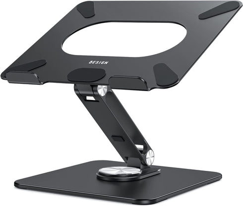 BESIGN LSX7 Laptop Stand with 360 Rotating Base, Ergonomic Adjustable Notebook Riser, Foldable