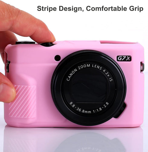 Pocoukate Silicone Camera Body Case for Canon G7X/G7X Mark II/Mark III with Optical Screen Protector