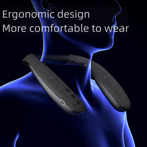 Neckband Speakers with Built-in Mic, 12H Playtime, Type-C Quick Charging, Wireless Wearable Neck Speaker for Home &