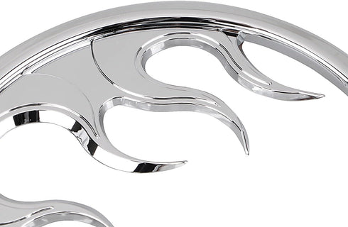 1 Pair Front Chrome Motorcycle Flame Speaker Grill Accent Trim Cover for Harley Touring Electra Street Glide Ultra