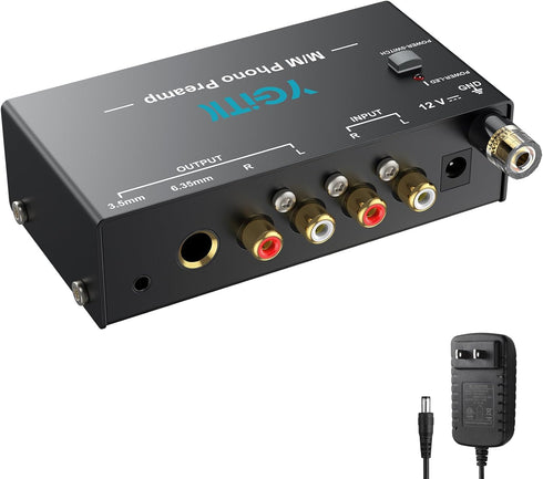 Phono Turntable Preamp, Mini Preamplifier with RCA Input & 6.35MM Headphone and
