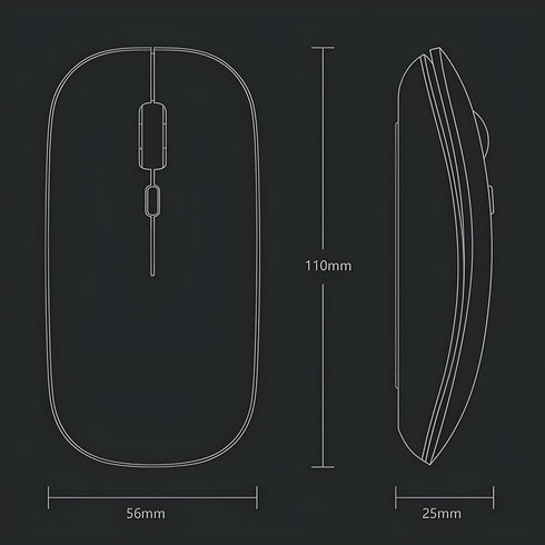 Herolland 2.4G 3 Battery Wireless Mouse, Noiseless Mouse with USB Receiver - Slim Portable Computer Mice, DPI Quiet