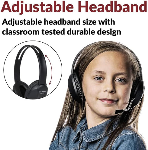 Cyber Acoustics Stereo USB Headset (AC-4006) with Noise Canceling Microphone for PC & Mac, Perfect for Classroom or