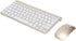 Keyboard Mouse Combo Set, 78 Keys Portable 2.4Ghz Kit with 4 Nonslip Foot Pads for Windows Notebook Desktop (Gold)