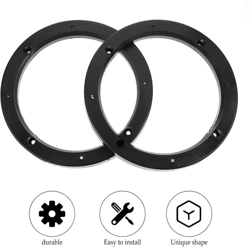Wakauto 4 Pairs 6.5 inch Car Speaker Spacer Adapter Stackable Plastic Mount Bracket Ring