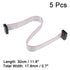 uxcell IDC 14 Pins Connector Flat Ribbon Cable Female Connector, 30cm Length, 5pcs