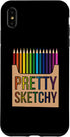 iPhone XS Max Colored Pencils Artists Case, Pretty Sketchy Fun Art Lover Design