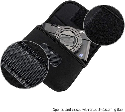 JJC Neoprene Compact Digital Camera Case Travel Pouch for Sony ZV-1, RX100 VII, VA, VI, V, IV, III, II, DSC W800, W830,