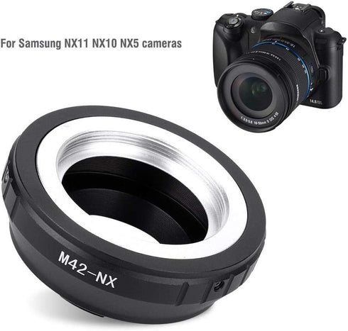 Qiilu Camera Ring, M42-NX M42 Thread Lens NX Mount Camera Len Adapter Ring for Accessory