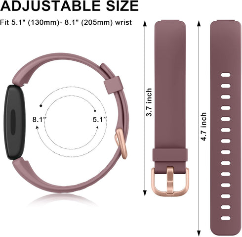 Tobfit 6 PACK Sport Bands for Fitbit Inspire 2, Soft Silicone Waterproof Straps Replacement Wristbands