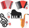 leizhan 5 x 8GB Cute Music USB Flash Drive, Accordion*2/Saxophone/Piano/Notes Shape Musical Instruments