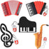 leizhan 5 x 8GB Cute Music USB Flash Drive, Accordion*2/Saxophone/Piano/Notes Shape Musical Instruments