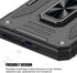 Samsung Galaxy A35 5G Case, Shockproof with Sliding Camera Cover & Ring Holder Kickstand, Black