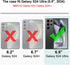 Shockproof Phone Case for Samsung Galaxy S24 Ultra, Sliding Camera Cover & Ring Holder Kickstand, Black