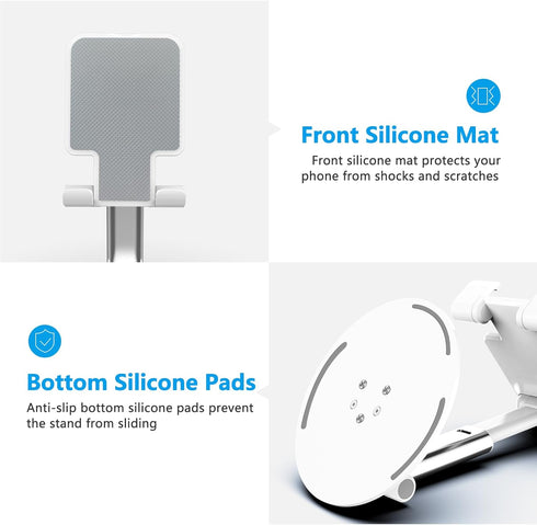 YXLILI Adjustable Foldable Phone Stand, 360° Rotating Cell Phone Holder for Desk, Compatible with iPhone 14/13/12/11